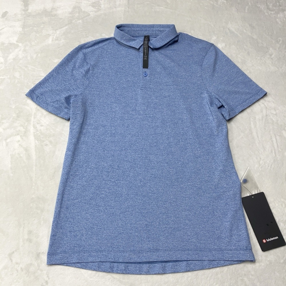 NWT Lululemon Evolution Polo Pique Shirt Mens‎ Small Slim Blue Performance Golf